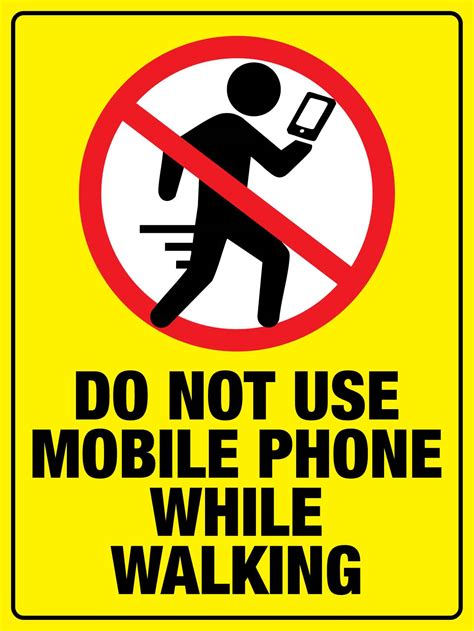 Do Not Use Mobile Phone While Walking Sign – New Signs