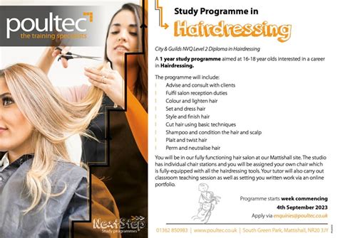 Poultec Training Ltd - City & Guilds Level 2 NVQ Diploma in Hairdressing