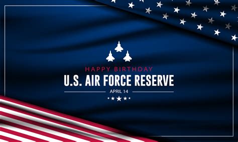 Happy Birthday Us Air Force Reserve April Background Vector