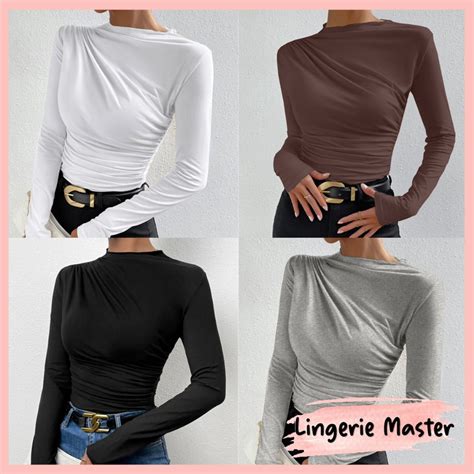 Jual Lingerie Master T Manset Kaos Lengan Panjang Pakaian Baju Wanita Import
