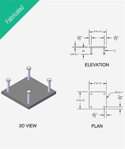 Steel Embed Plate 4 Studs | LIW Online