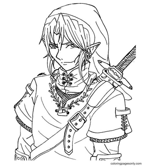 Legend Zelda Link Coloring Page