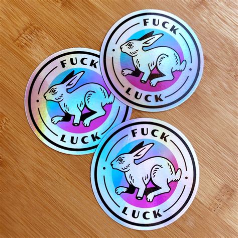 Fuck Luck Sticker Vinyl Holographic Rainbow Sticker X Etsy