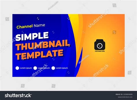 simple thumbnail design template youtube content stock vector royalty