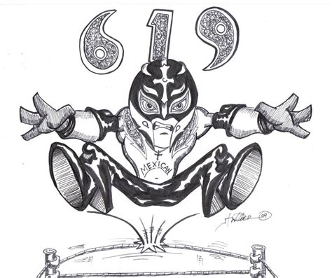 Drawing Rey Mysterio Rey Mysterio Mask Sketch At