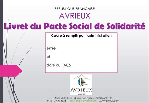 Republique Francaise Avrieux Livret Du Pacte Social De Solidarit Ppt