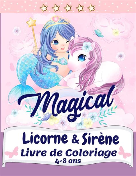 Buy Licornes et sirène Livre de Coloriage Un livre de coloriage