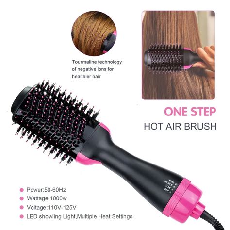 W Hair Dryer Hot Air Brush Styler And Volumizer Hair Straightener Curler Comb Roller One