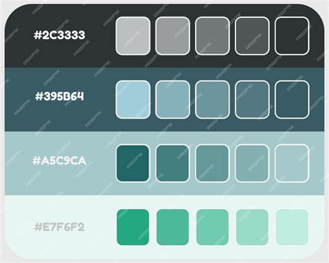 Paleta De Color Gris Azul Verde Vector Colores Oscuros Catálogo Rgb