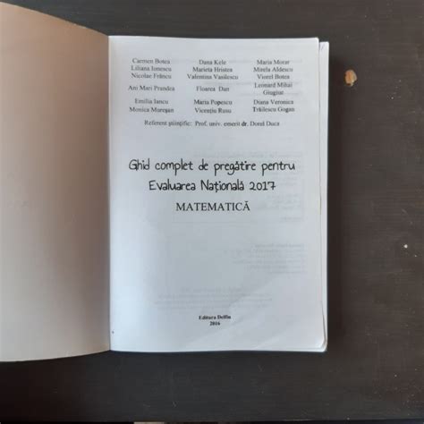 Ghid Complet De Pregatire Pentru Evaluarea Nationala 2017 Matematica
