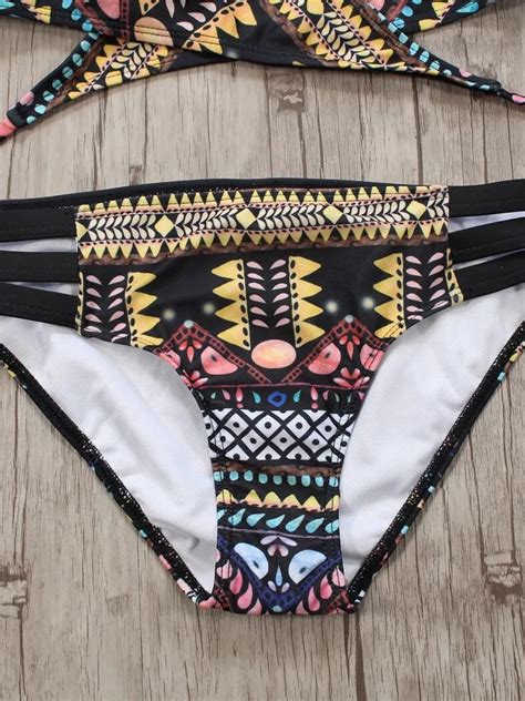 High Waisted Bikini Aztec