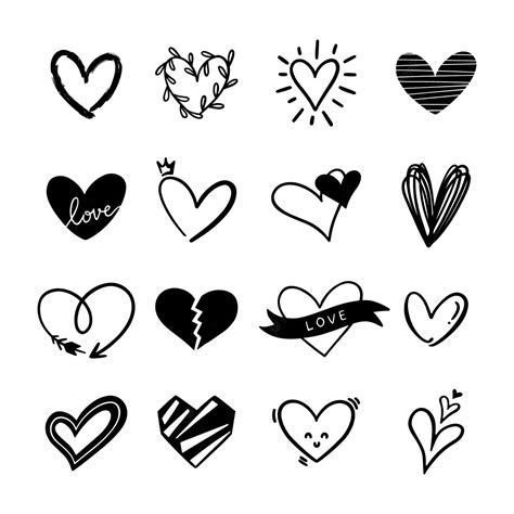 Free Vector Hand Drawn Heart Doodle Illustration