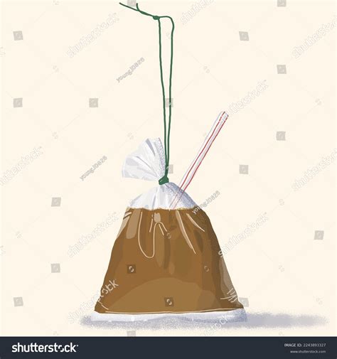 Nanyang Kopitiam Takeaway Plastic String Bag Stock Vector Royalty Free