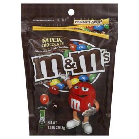 Mandm S Milk Chocolate Stand Up Bag Candy 8 Oz Qfc