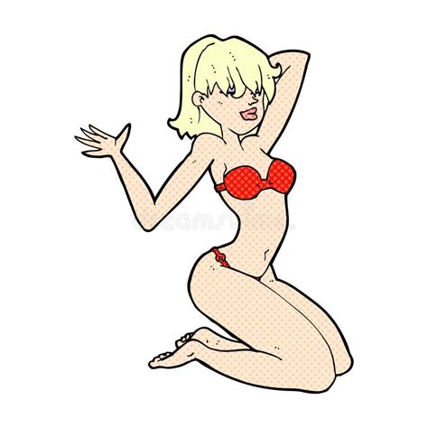 Comic Cartoon Bikini Girl Stock Illustration Illustration Of Simple