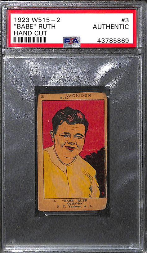 Lot Detail W Babe Ruth Hand Cut Card Graded Psa Authentic