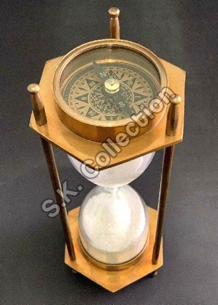 Vintage Nautical Brass Decor Sand Timer Antique Maritime Hourglass With