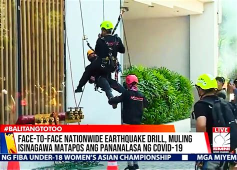 Rope Rescue Demonstration During Philippine Nationwide Earthquake Drill