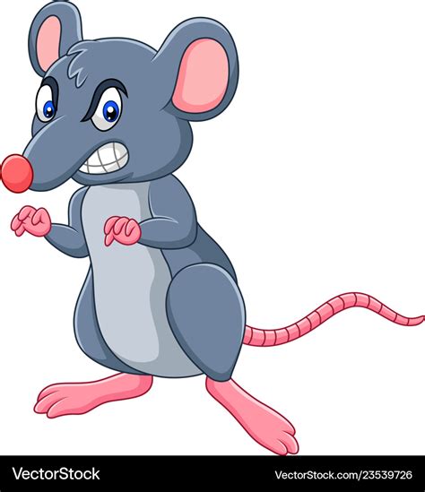 Cartoon rat with angry expression Royalty Free Vector Image