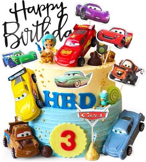 Cars Tortendeko 17 Stücke Auto cake topper Kinder Happy Birthday