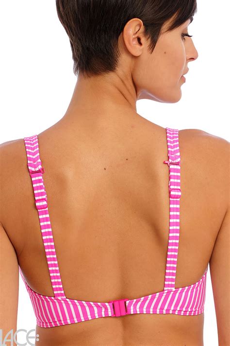 Freya Swim Jewel Cove Bikini Bh Tiefes Dekollet G K Cup Stripe Raspberry Lace De