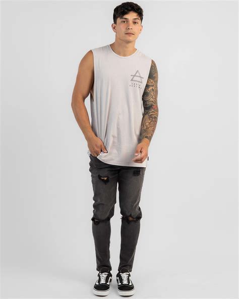 Shop Lucid Crest Muscle Tank In Lt Grey Acid - Fast Shipping & Easy