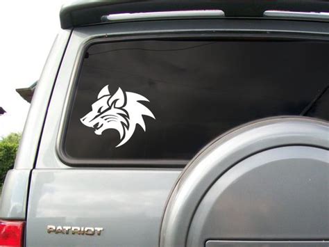 Наклейка на авто - Голова волка, наклейка волк на авто, купить волка на ...