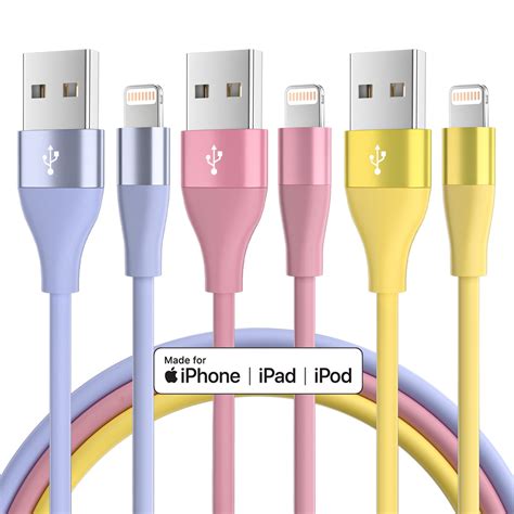 Maoday IPhone Charger Cables 3 Packs 10Ft Lightning Cables Apple MFi