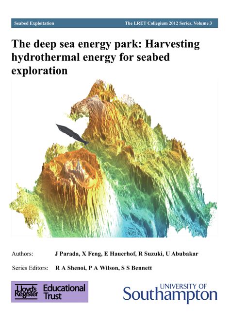 (PDF) The deep sea energy park: Harvesting hydrothermal energy for seabed exploration