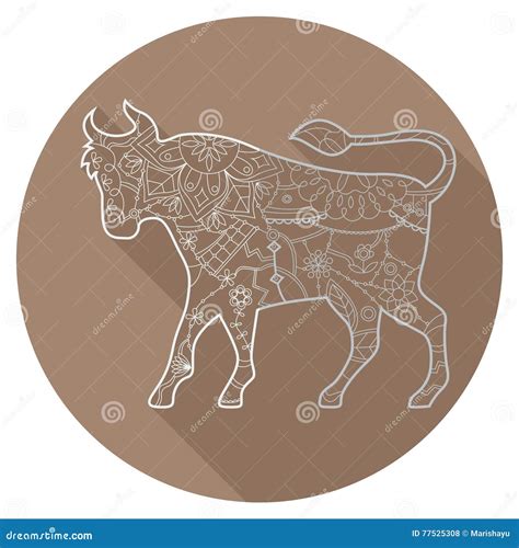 Flat Icon Of Zodiac Sign Taurus Stock Vector Illustration Of Taurus