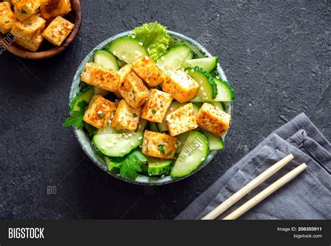 Tofu Cucumber Salad Image And Photo Free Trial Bigstock