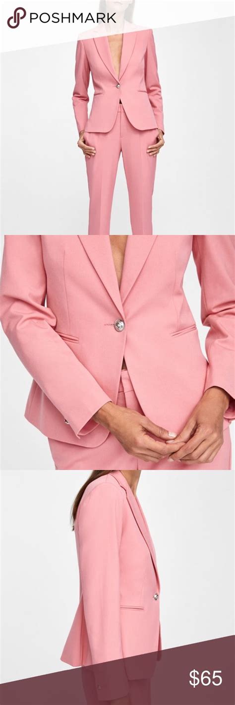 Zara Pink Basic Blazer Blazer Zara Good Stretches