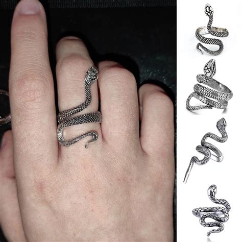 Готическое кольцо для ночного клуба, кольца в форме змеи, ретро ...
