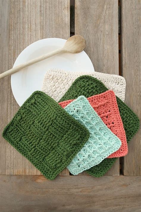 Classics Dishcloth Crochet Pattern Set 5 Crochet Dishcloth Etsy