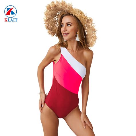 Custom Colorful One Shoulder Sexy Woman One Piece Swimsuit China Swimsuit And Bikini Price