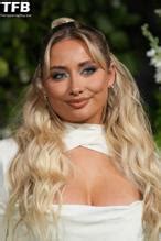 Saffron Barker Sexy Seen Showing Off Her Hot Tits At The Bridgerton Premiere In London AZNude