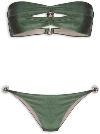Amazon Adriana Degreas Oysters Solid Strapless Bikini With Pearl