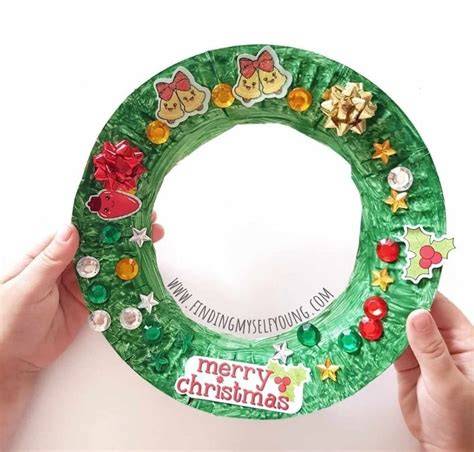 Easy Paper Plate Christmas Wreath Craft Finding Myself Young