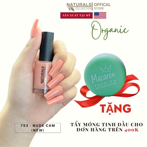 Sơn dưỡng thành phần hữu cơ phục hồi móng yếu hư tổn USA NATURALS COLLECTION màu thạch nude cam