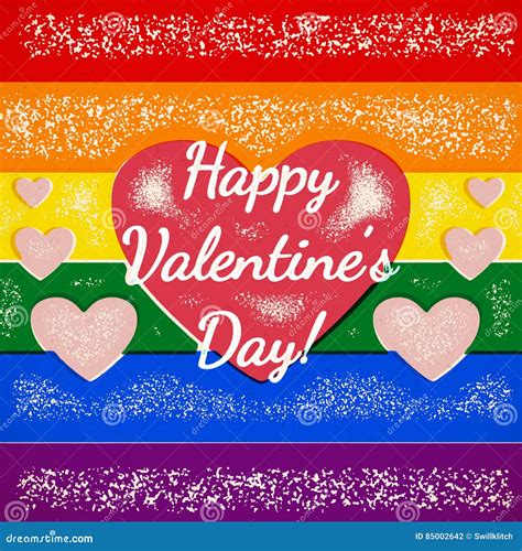 Rainbow Gay Themed Valentines Day Card With Shifted Colors Stock Vector Illustration Of Heart
