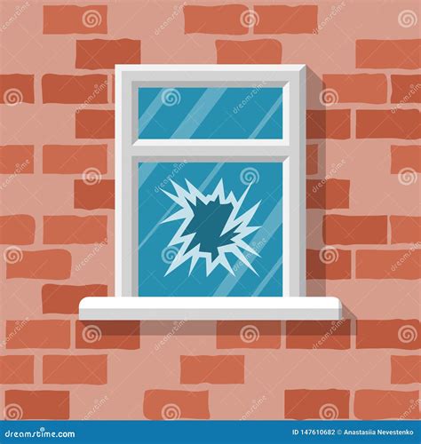 Broken Window. Vector Illustration Flat Design Stock Vector ...