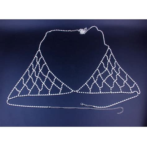 Wholesale Body Chains Lingerie Jewelry Sexy Shiny Rhinestone Bra Thong Set For Women Buy Body
