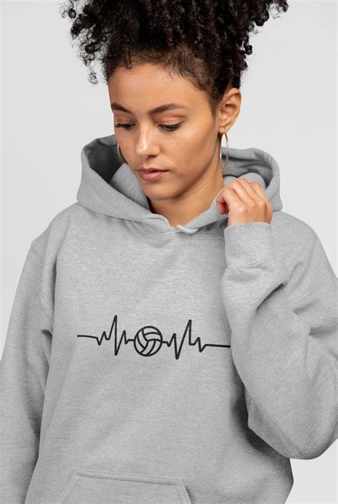 Volleyball Heartbeat Hoodie, Volleyball Hoodie, Volleyball Mom Shirt