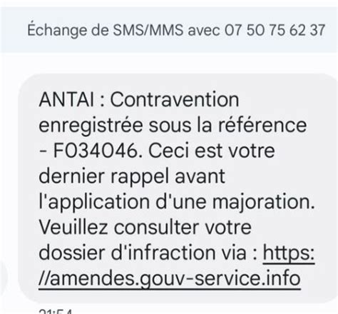 Amendes Gouv Service Info 07 50 75 62 37 ANTAI 1 Signalement