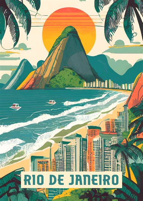 Rio De Janeiro Poster Picture Metal Print Paint By Bo Kev Displate