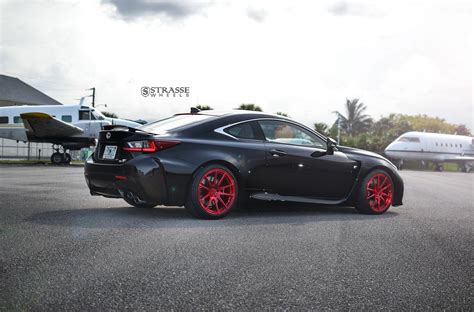 Black Lexus RC-F With Red Strasse Forged Wheels Is Sexy All Over ...