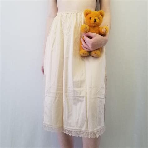 1970s BNWT Gay Lure White Slip Skirt Gem