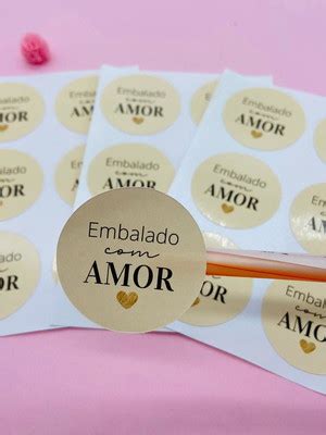 Etiqueta Adesiva Amor Minimalista Nude Compre Produtos Personalizados No Elo