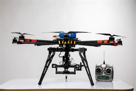 Free Photo Flying Drone With Silver Joystick