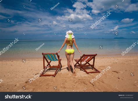 Beautiful Sexy Woman Has Yellow Bikini Stock Photo 1323830507 Shutterstock